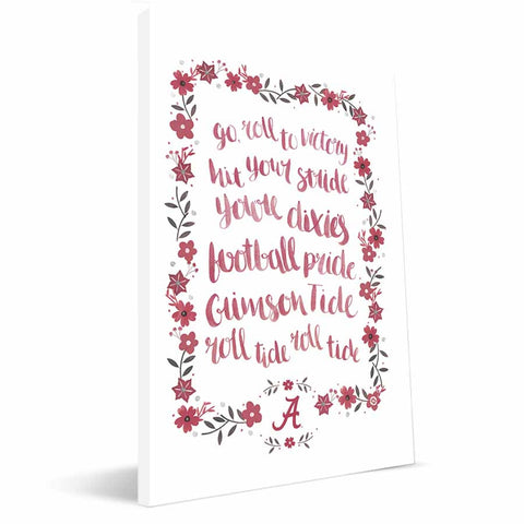 Alabama Crimson Tide Hand-Painted Song Canvas Print