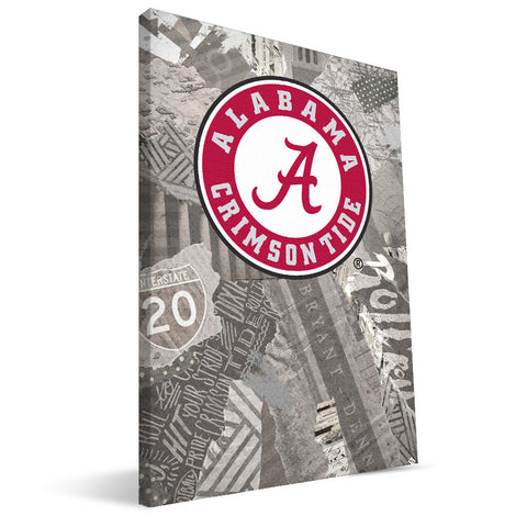 Alabama Crimson Tide Scrapbook Canvas Print Wall Art Image