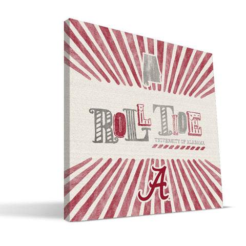 Alabama Crimson Tide State Canvas Print