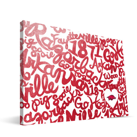 Arkansas Razorbacks Watercolor Canvas Print