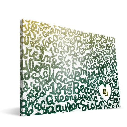 Baylor Bears Watercolor Canvas Print