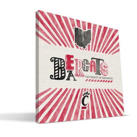 Cincinnati Bearcats State Canvas Print