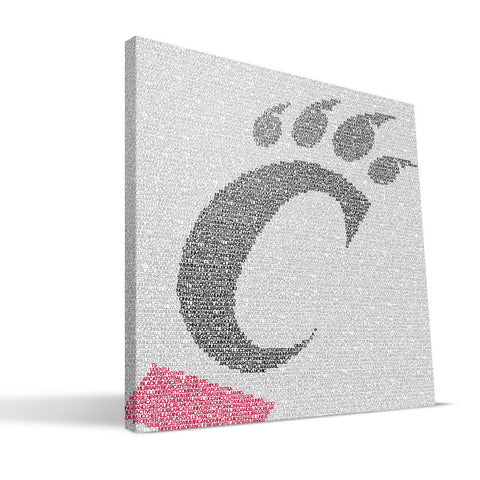 Cincinnati Bearcats Typo Canvas Print