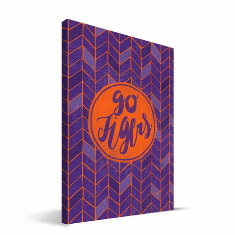 Clemson Tigers Geometric Canvas Print