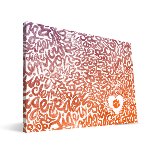 Clemson Tigers Watercolor Canvas Print