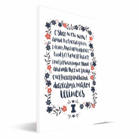 Illinois Fighting Illini Hand-Painted Song Canvas Print
