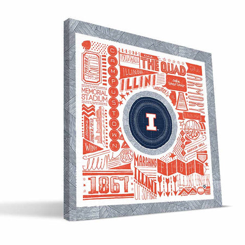 Illinois Fighting Illini Pictograph Canvas Print