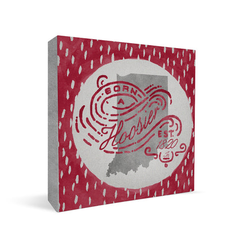 Indiana Hoosiers Born a Fan Square Shelf Block