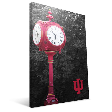 Indiana Hoosiers IU Clock Canvas Print