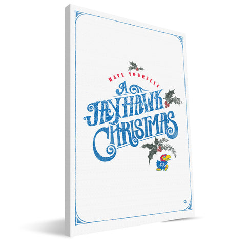 Kansas Jayhawks Merry Little Christmas Canvas Print