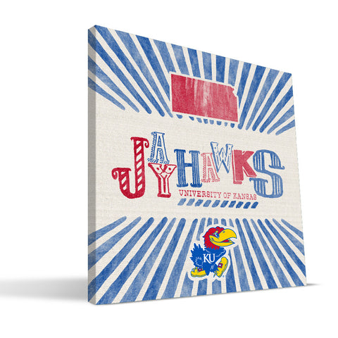 Kansas Jayhawks State Canvas Print