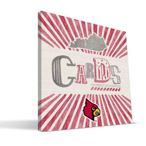 Louisville Cardinals State Canvas Print