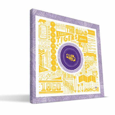 LSU Tigers Pictograph Canvas Print