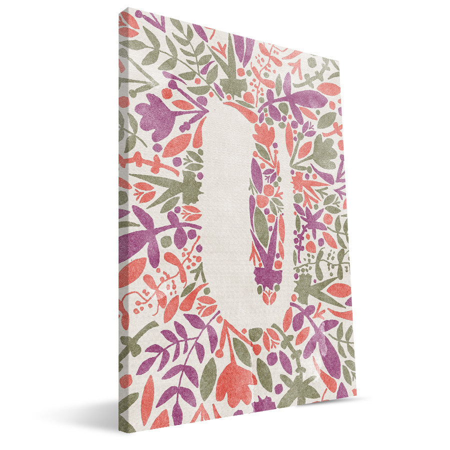 Flower Watercolor G-L Monogram Canvas Print – Paulson Designs