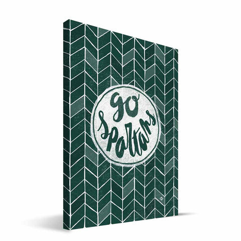 Michigan State Spartans Geometric Canvas Print