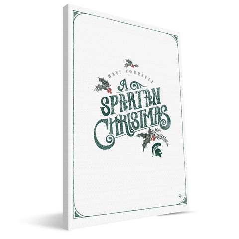 Michigan State Spartans Merry Little Christmas Canvas Print