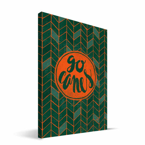 Miami Hurricanes Geometric Canvas Print