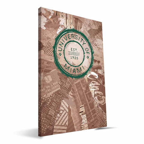 Miami Hurricanes Scrapbook Canvas Print