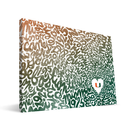 Miami Hurricanes Watercolor Canvas Print