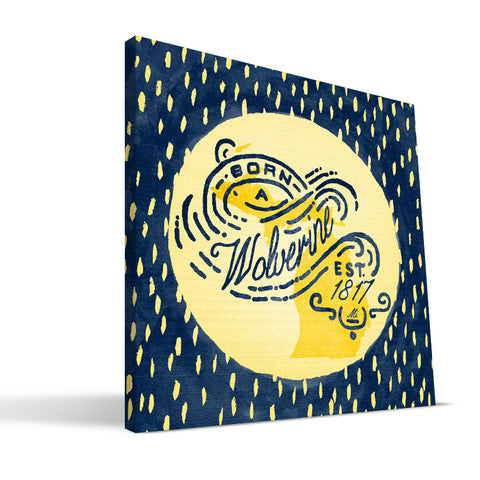 Michigan Wolverines Born a Fan Canvas Print