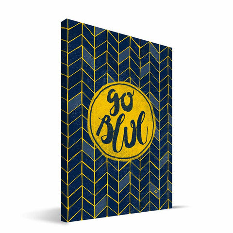 Michigan Wolverines Geometric Canvas Print