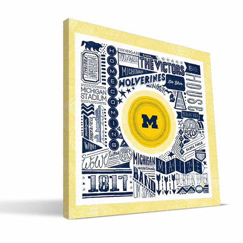 Michigan Wolverines Pictograph Canvas Print