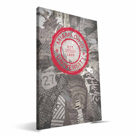 Miami University RedHawks Scrapbook Canvas Print
