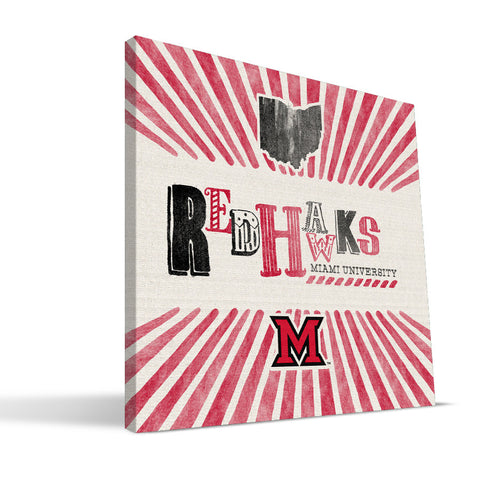 Miami University RedHawks State Canvas Print