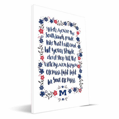 Ole Miss Rebels Hand-Painted Song Canvas Print