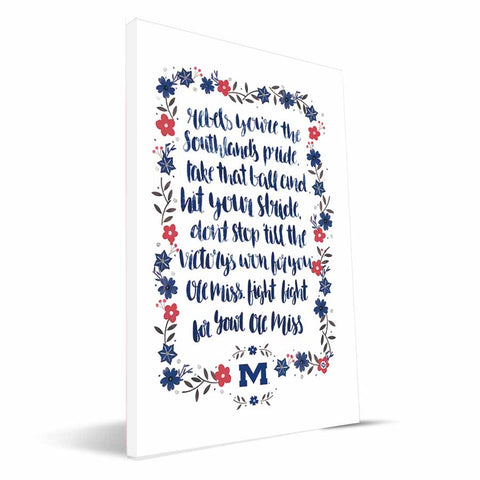 Ole Miss Rebels Hand-Painted Song Canvas Print