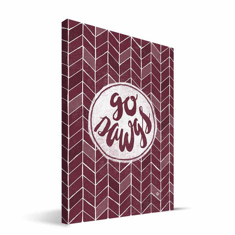 Mississippi State Bulldogs Geometric Canvas Print