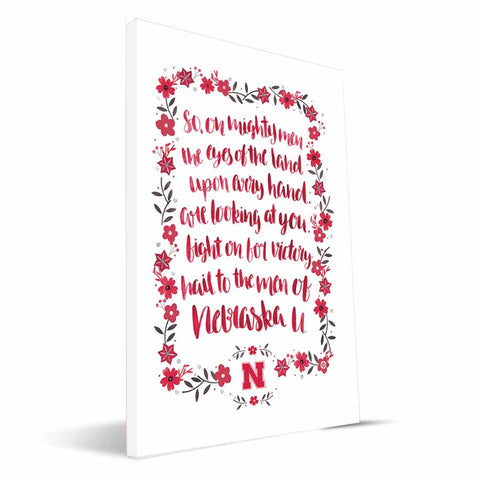 Nebraska Cornhuskers Hand-Painted Song Canvas Print