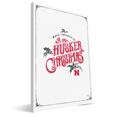 Nebraska Cornhuskers Merry Little Christmas Canvas Print