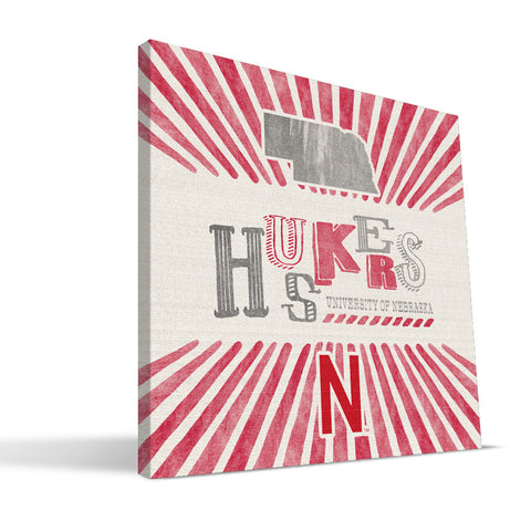Nebraska Cornhuskers State Canvas Print