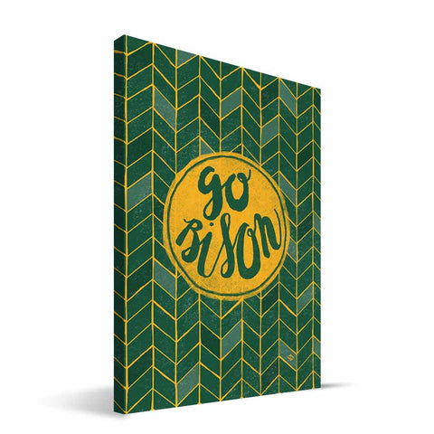 North Dakota State Bisons Geometric Canvas Print