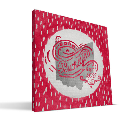 Ohio State Buckeyes Born a Fan Canvas Print