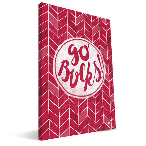 Ohio State Buckeyes Geometric Canvas Print