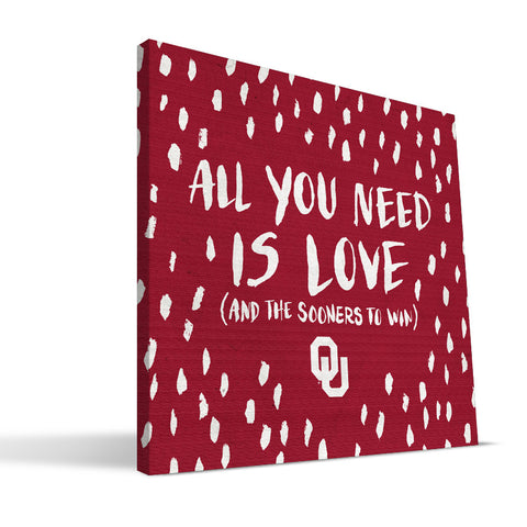 Oklahoma Sooners All You Need Canvas Print