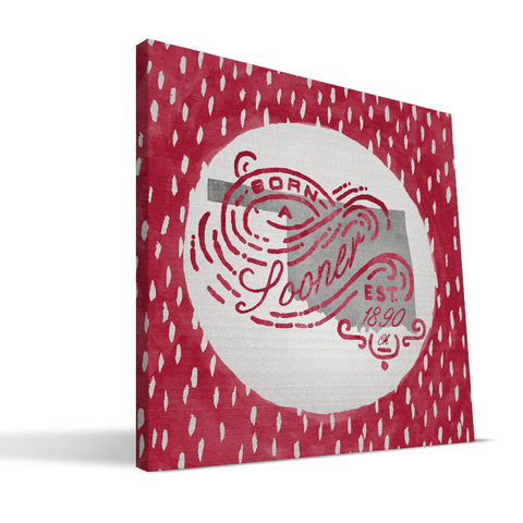 Oklahoma Sooners Born a Fan Canvas Print