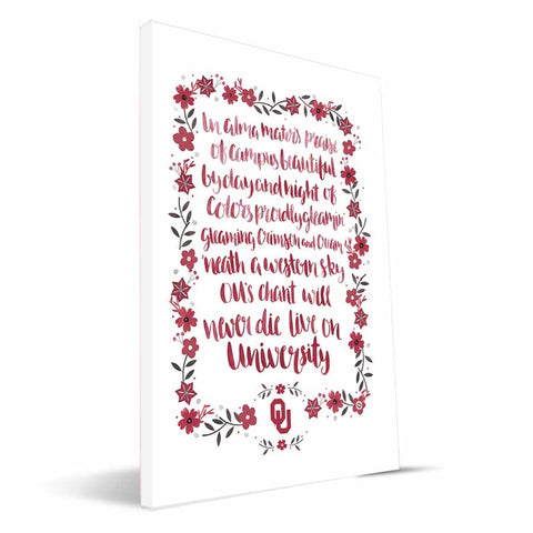 Oklahoma Sooners Hand-Painted Song Canvas Print