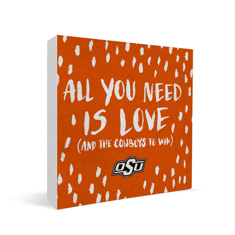 Oklahoma State Cowboys All You Need Square Shelf Block