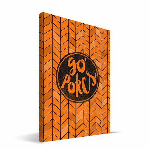Oklahoma State Cowboys Geometric Canvas Print