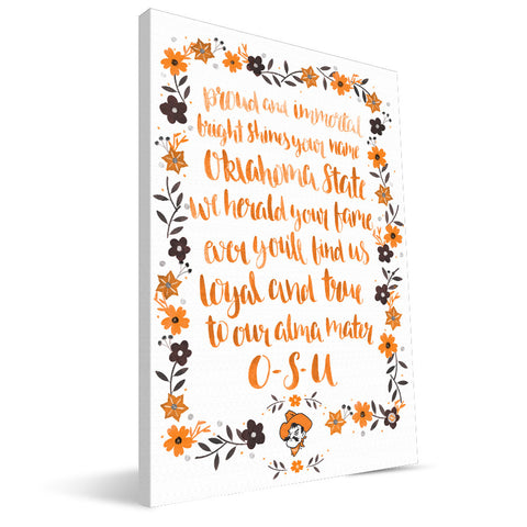 Oklahoma State Cowboys Hand-Painted Song Canvas Print