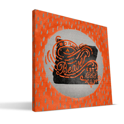 Oregon State Beavers Born a Fan Canvas Print