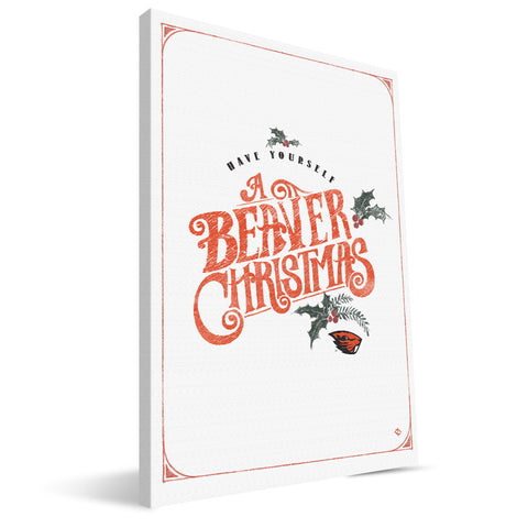 Oregon State Beavers Merry Little Christmas Canvas Print