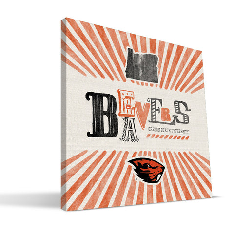 Oregon State Beavers State Canvas Print