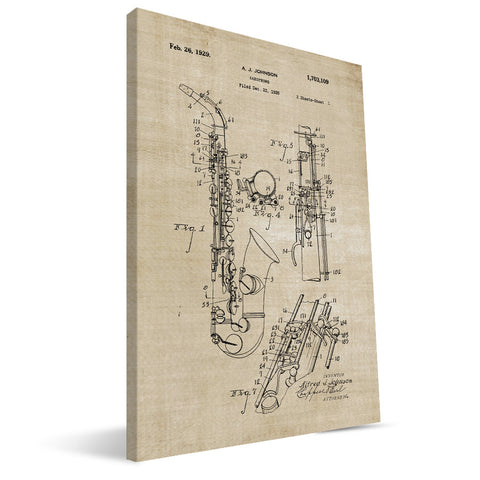 Saxophone Patent Canvas Print