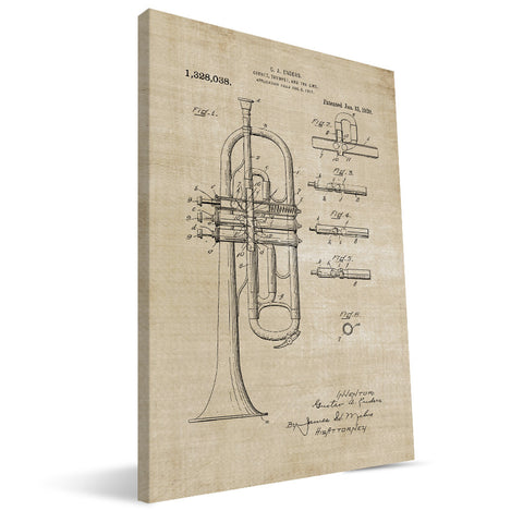 Trumpet Patent Canvas Print