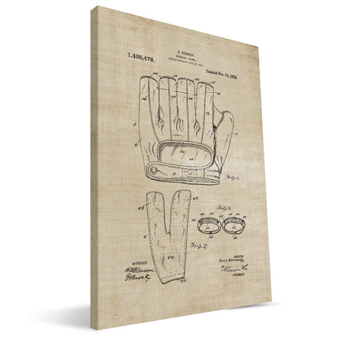 Baseball Glove Patent Canvas Print