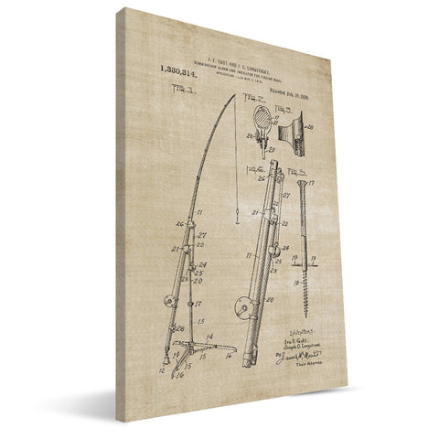Fishing Rod Alarm Patent Canvas Print
